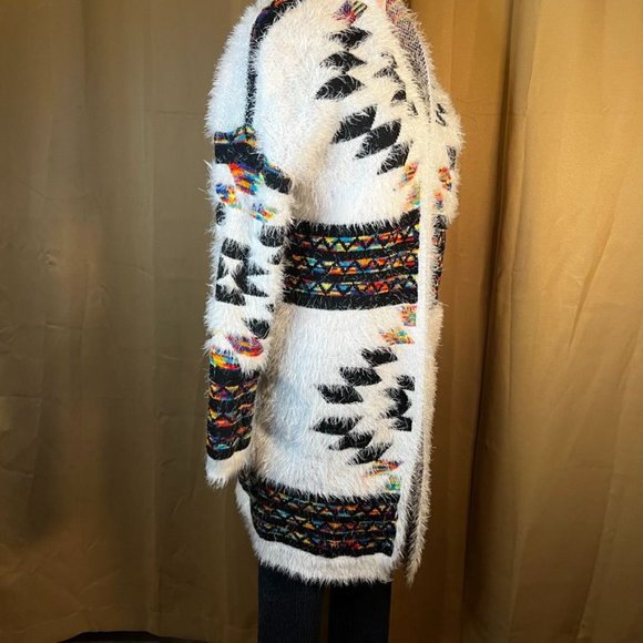 Northern Angel  Aztec/Rainbow  Fuzzy Cardigan  Size S/M - Picture 3 of 7